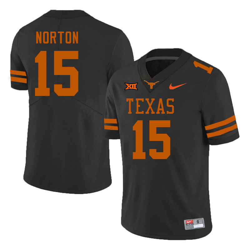 Men #15 Bill Norton Texas Longhorns College Football Jerseys Stitched-Black